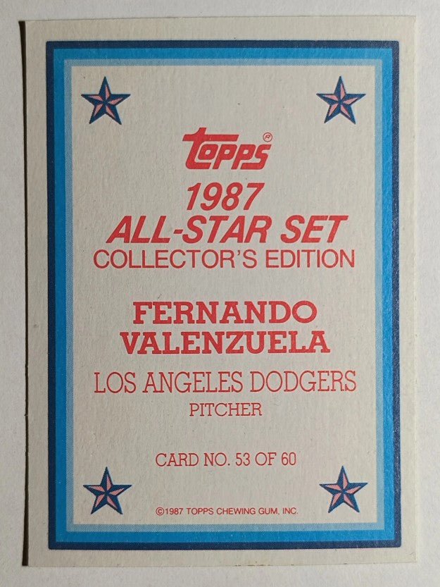 1987 Topps Glossy Send-Ins #53 Fernando Valenzuela