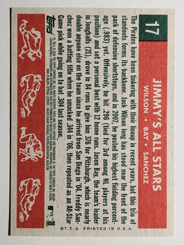 2008 Topps Heritage #17 Jack Wilson/Jason Bay/Freddy Sanchez