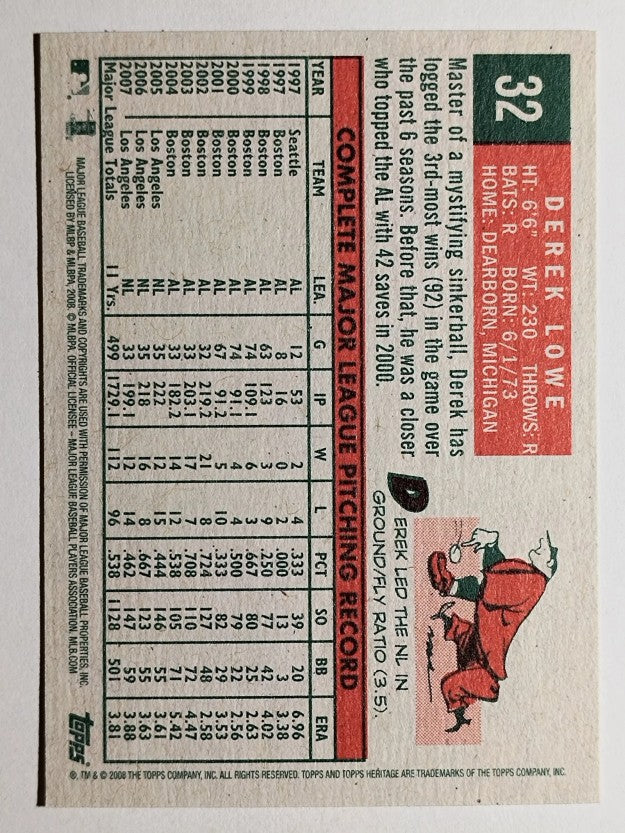 2008 Topps Heritage #32 Derek Lowe
