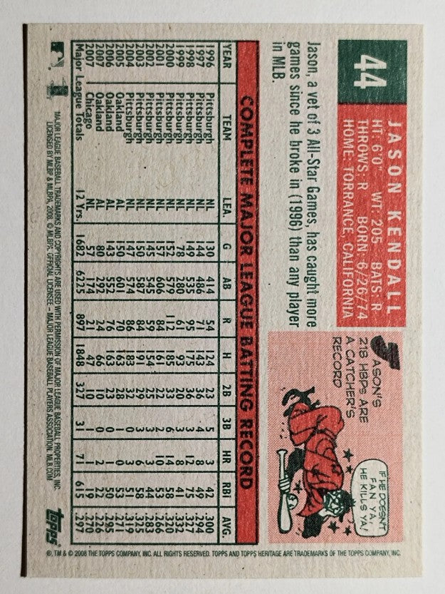 2008 Topps Heritage #44 Jason Kendall