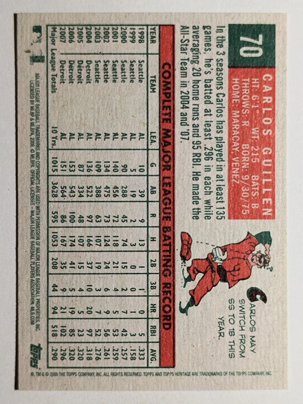 2008 Topps Heritage #70 Carlos Guillen