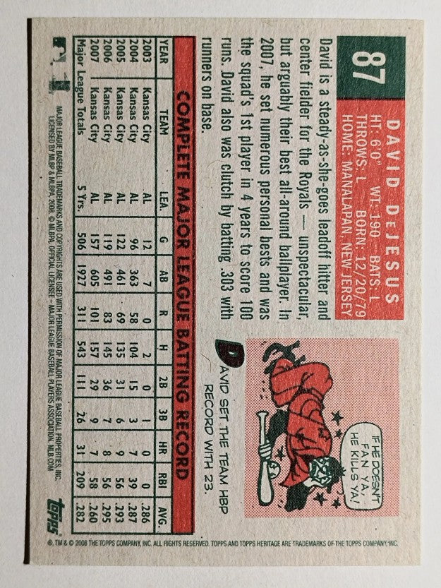 2008 Topps Heritage #87 David DeJesus