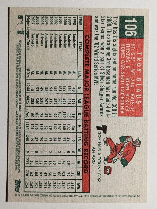 2008 Topps Heritage #106 Troy Glaus