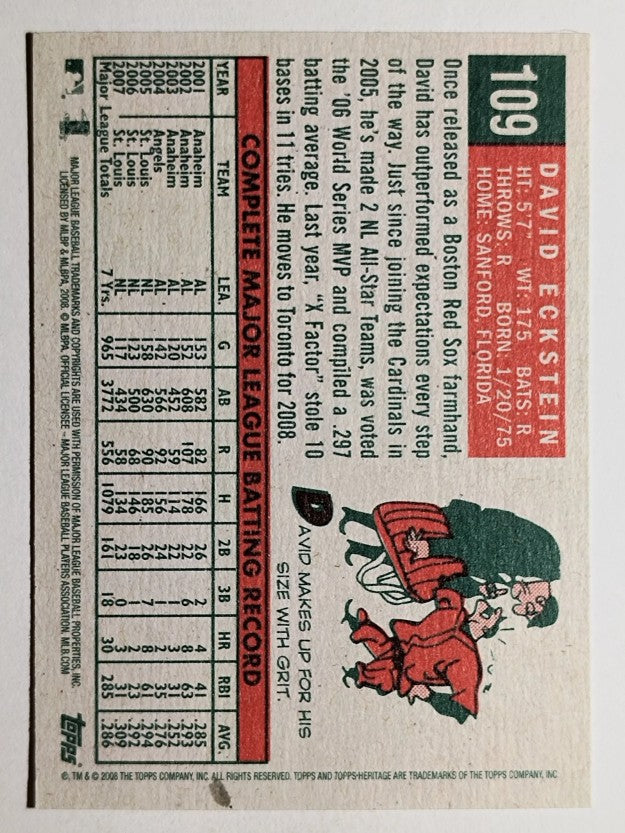 2008 Topps Heritage #109 David Eckstein