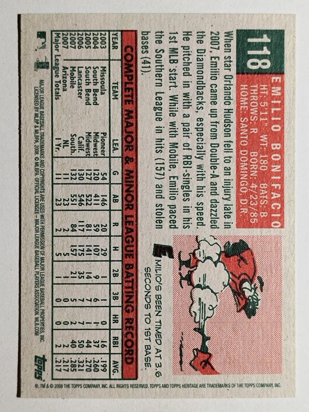 2008 Topps Heritage #118 Emilio Bonifacio RC