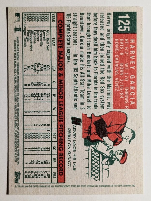 2008 Topps Heritage #125 Harvey Garcia