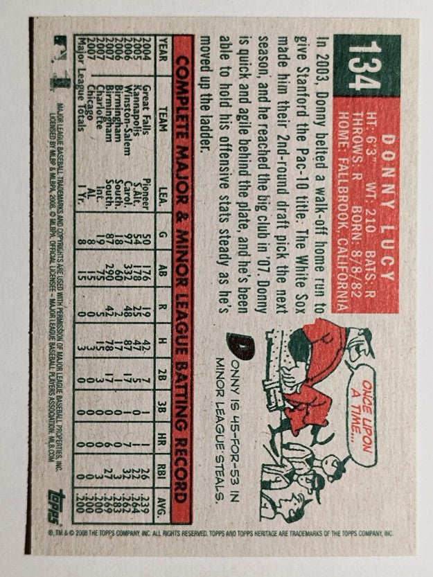 2008 Topps Heritage #134 Donny Lucy
