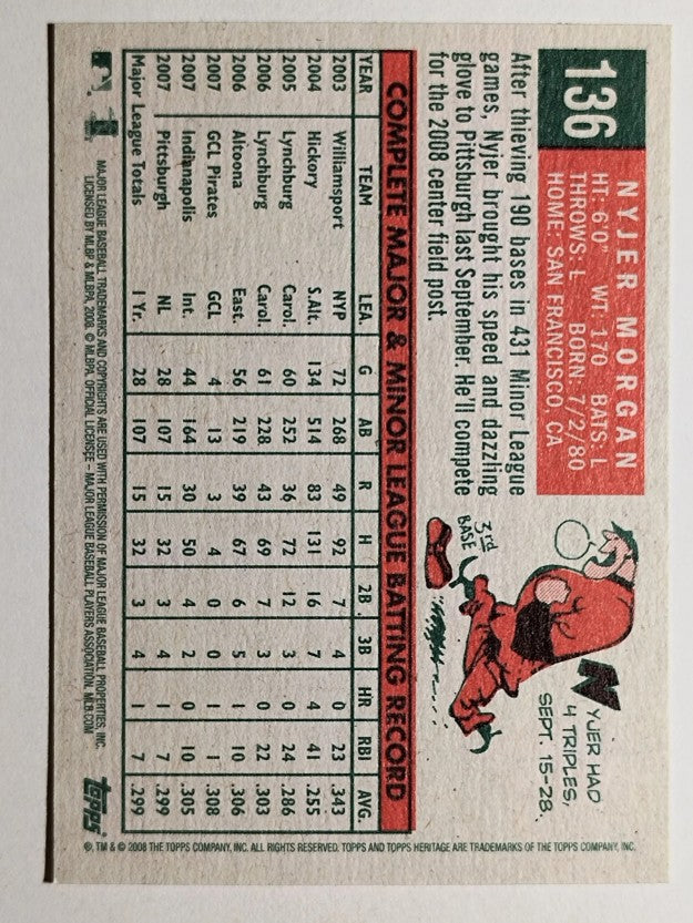 2008 Topps Heritage #136 Nyjer Morgan