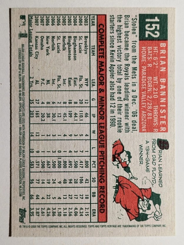 2008 Topps Heritage #152 Brian Bannister