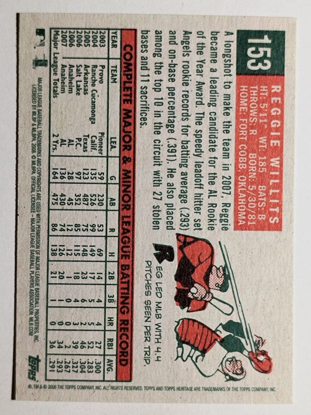 2008 Topps Heritage #153 Reggie Willits