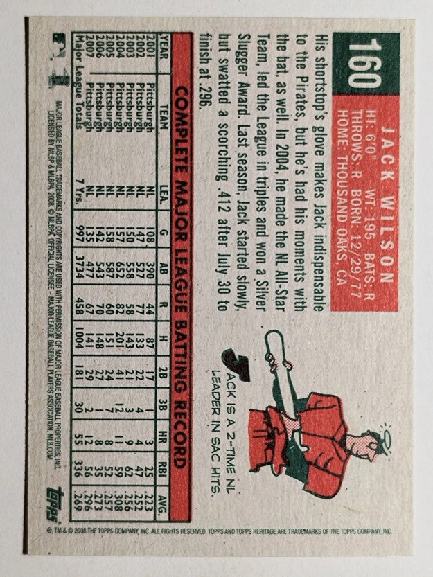 2008 Topps Heritage #160 Jack Wilson