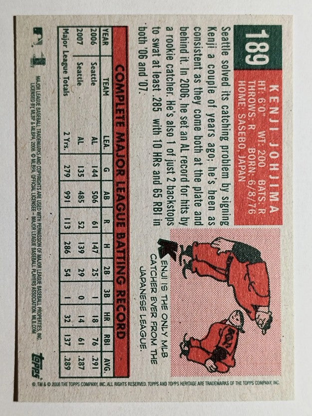 2008 Topps Heritage #189 Kenji Johjima