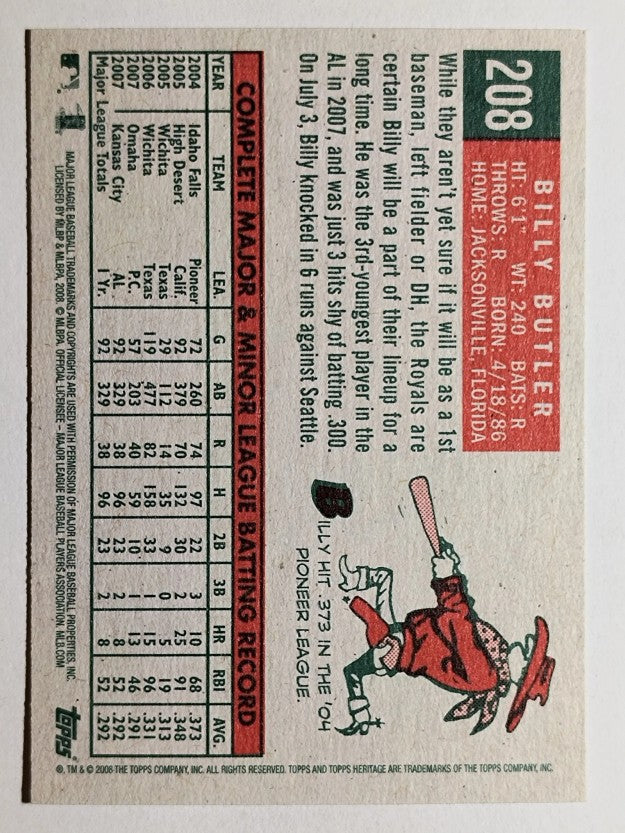 2008 Topps Heritage #208 Billy Butler