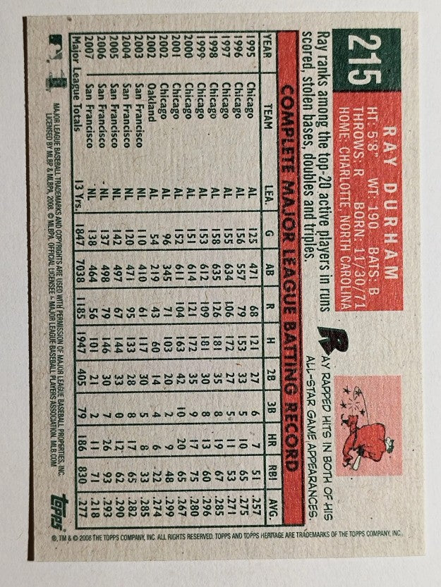 2008 Topps Heritage #215 Ray Durham