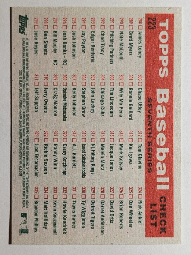 2008 Topps Heritage #223 St. Louis Cardinals