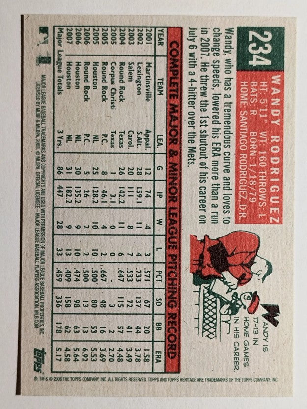 2008 Topps Heritage #234 Wandy Rodriguez