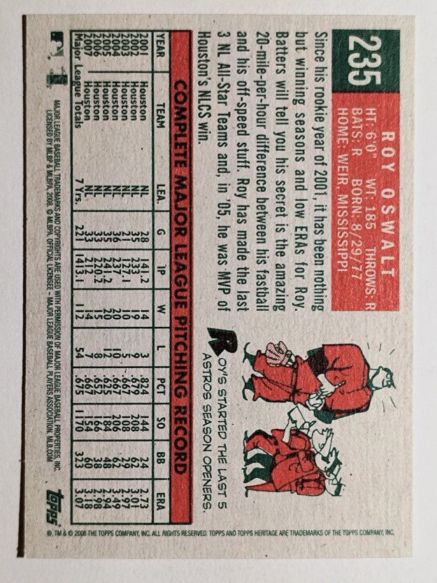 2008 Topps Heritage #235 Roy Oswalt