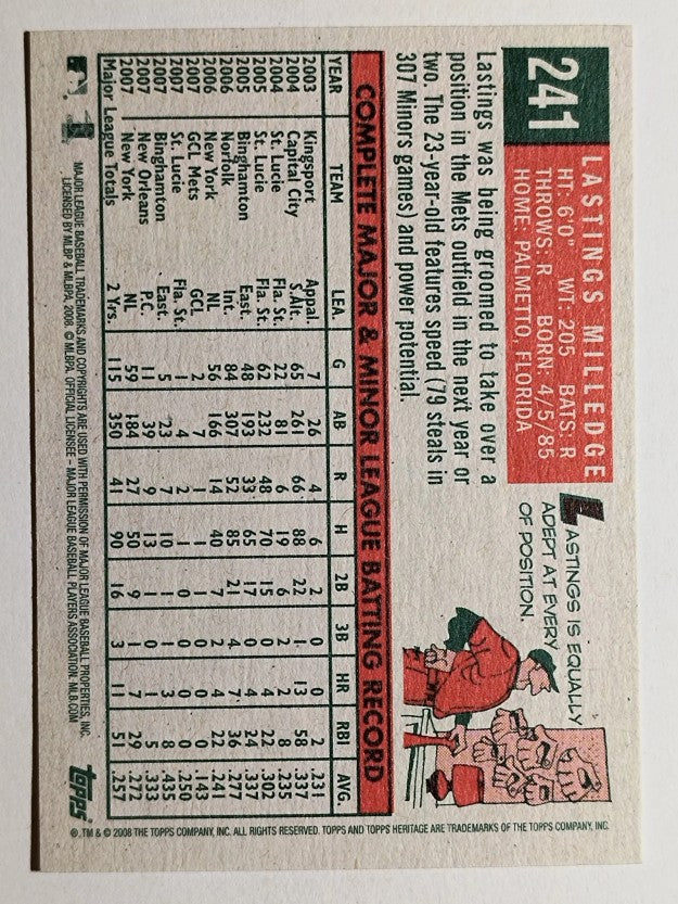 2008 Topps Heritage #241 Lastings Milledge