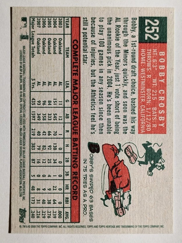 2008 Topps Heritage #252 Bobby Crosby