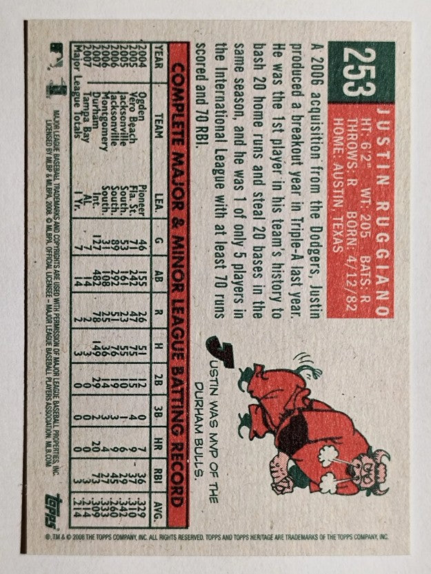 2008 Topps Heritage #253 Justin Ruggiano RC