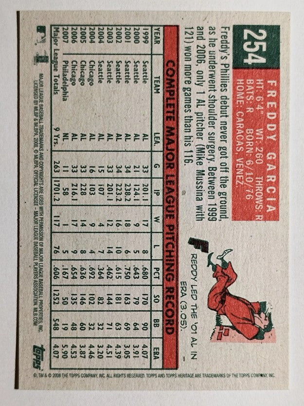 2008 Topps Heritage #254 Freddy Garcia