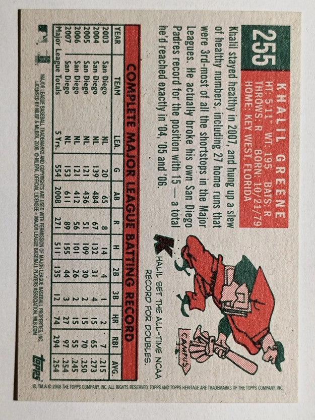 2008 Topps Heritage #255 Khalil Greene