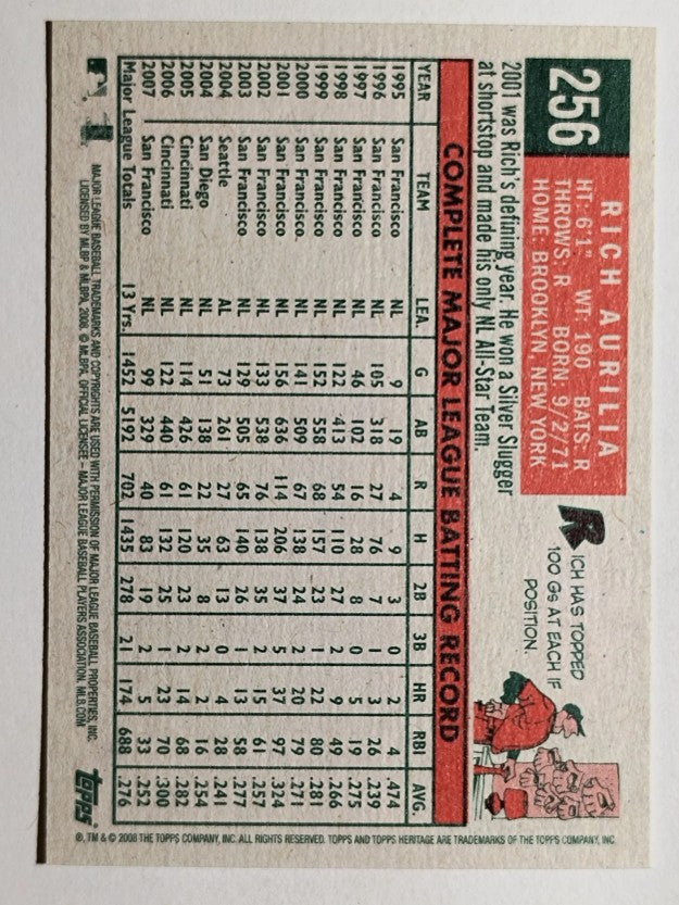 2008 Topps Heritage #256 Rich Aurilia