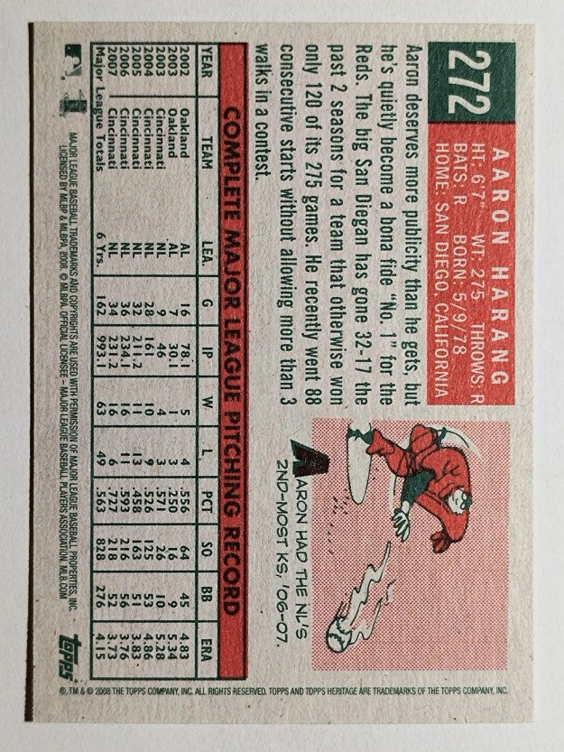 2008 Topps Heritage #272 Aaron Harang
