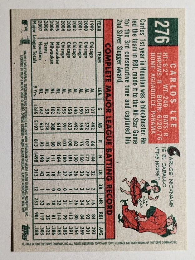 2008 Topps Heritage #276 Carlos Lee