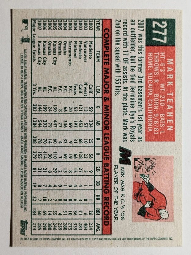 2008 Topps Heritage #277 Mark Teahen