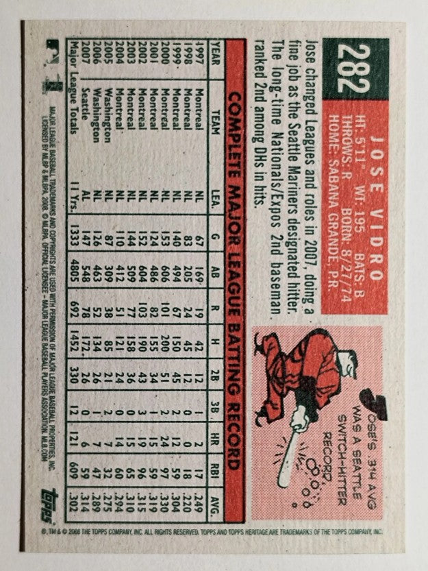 2008 Topps Heritage #282 Jose Vidro