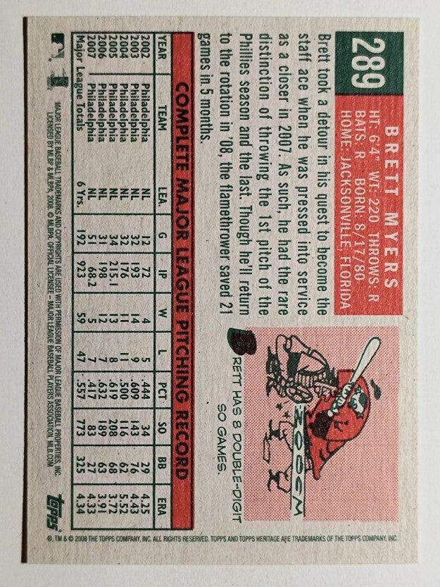 2008 Topps Heritage #289 Brett Myers