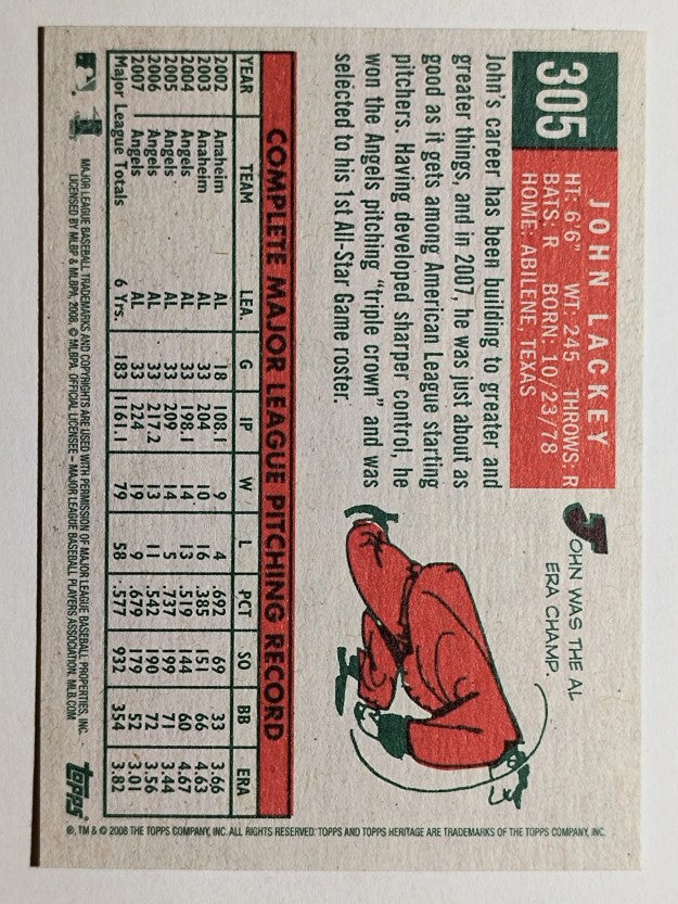 2008 Topps Heritage #305 John Lackey
