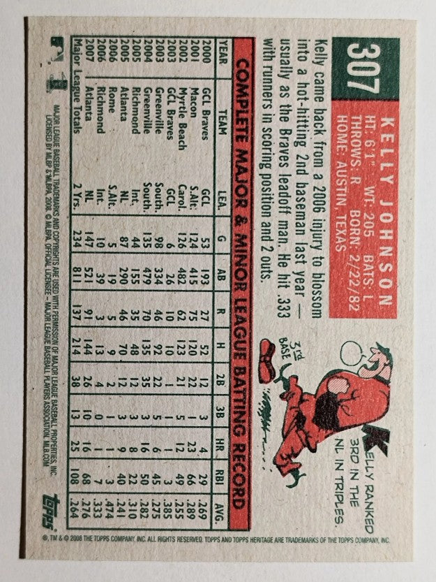 2008 Topps Heritage #307 Kelly Johnson