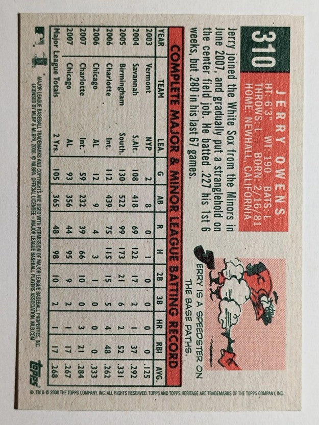 2008 Topps Heritage #310 Jerry Owens