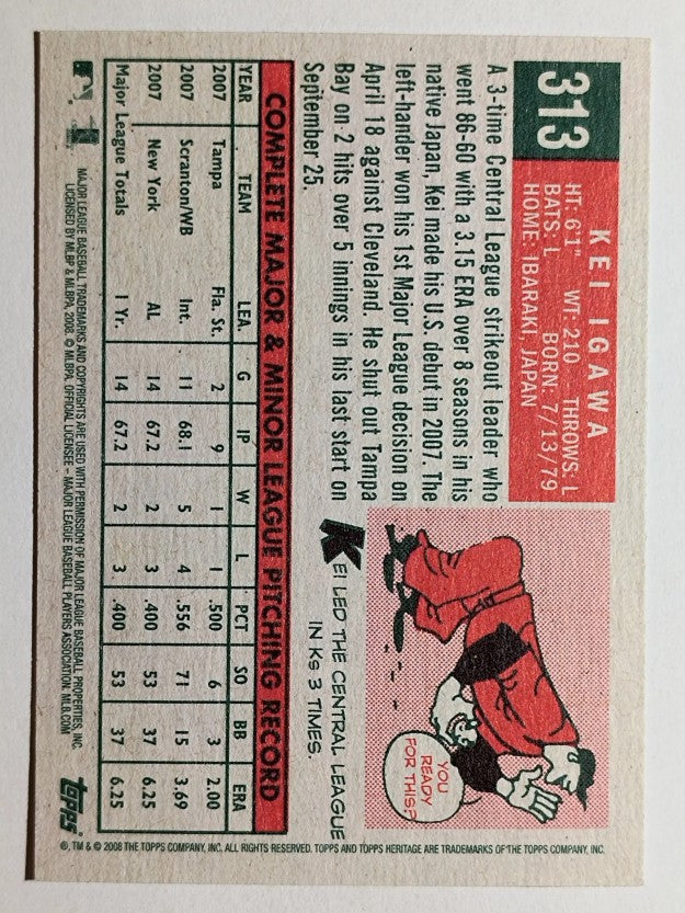 2008 Topps Heritage #313 Kei Igawa
