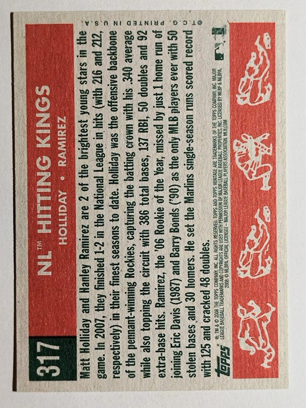 2008 Topps Heritage #317 Matt Holliday/Hanley Ramirez