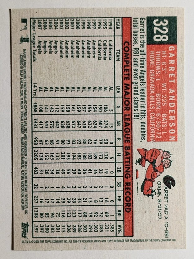 2008 Topps Heritage #328 Garret Anderson