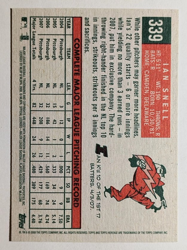 2008 Topps Heritage #339 Ian Snell
