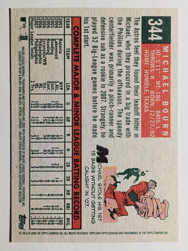 2008 Topps Heritage #344 Michael Bourn