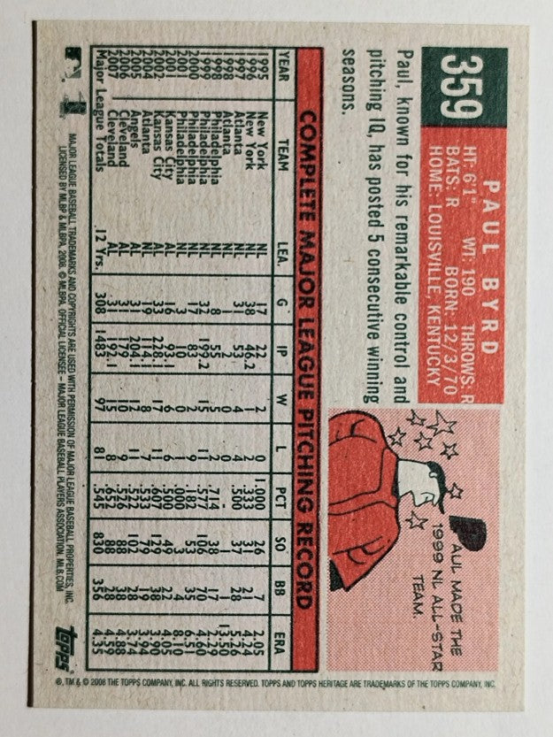 2008 Topps Heritage #359 Paul Byrd