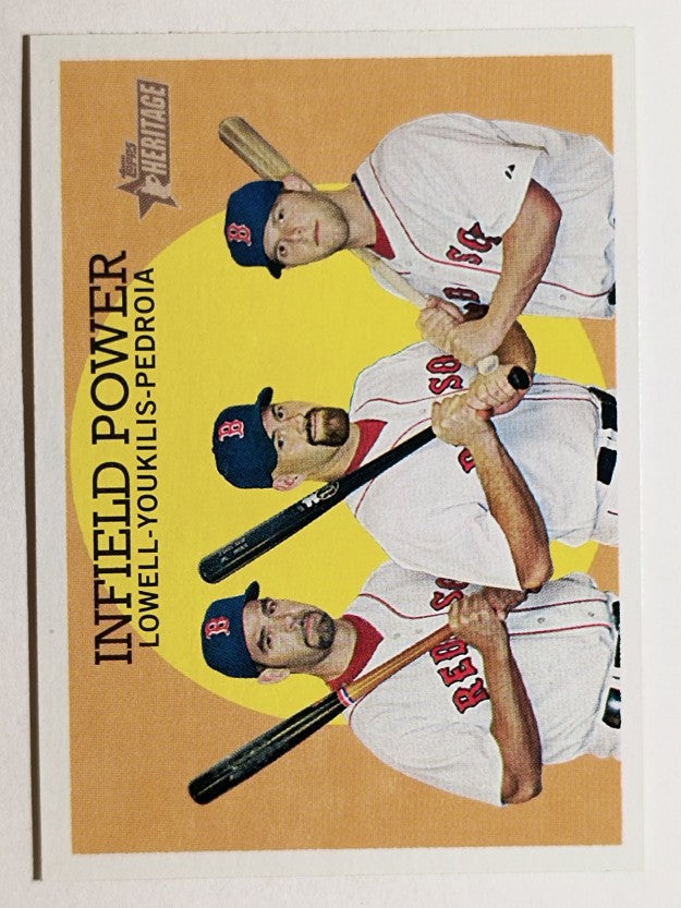 2008 Topps Heritage #392 Mike Lowell/Kevin Youkilis/Dustin Pedroia