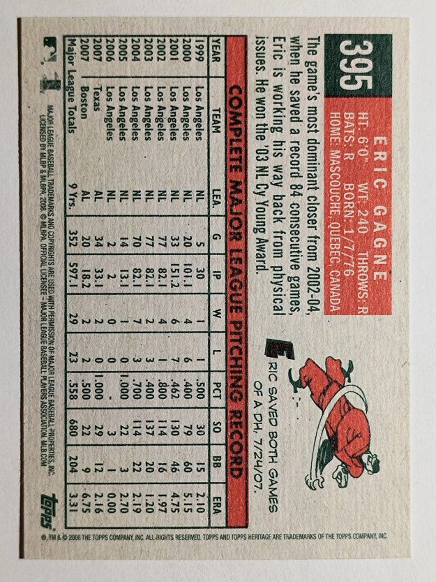 2008 Topps Heritage #395 Eric Gagne