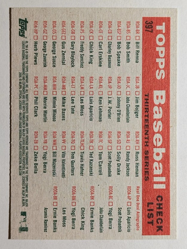 2008 Topps Heritage #397 Washington Nationals