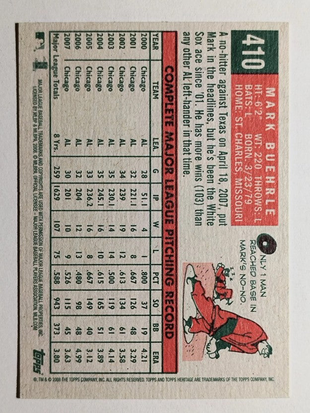 2008 Topps Heritage #410 Mark Buehrle