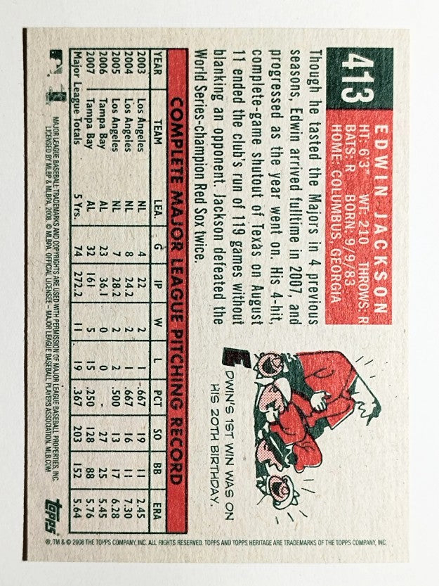 2008 Topps Heritage #413 Edwin Jackson