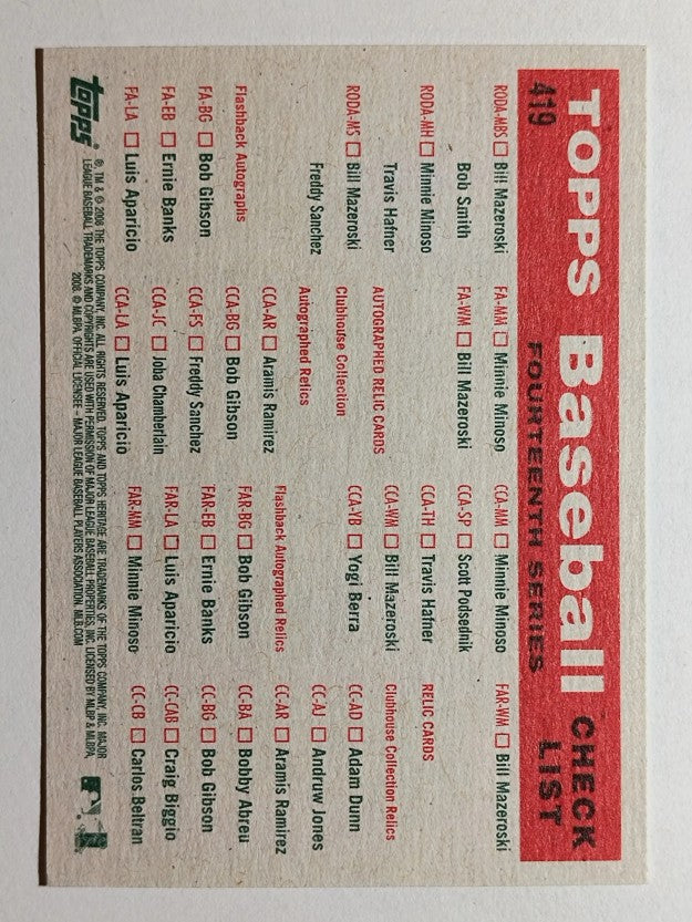 2008 Topps Heritage #419 Atlanta Braves
