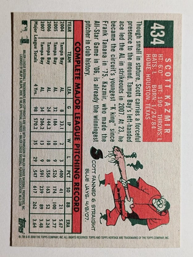 2008 Topps Heritage #434 Scott Kazmir SP
