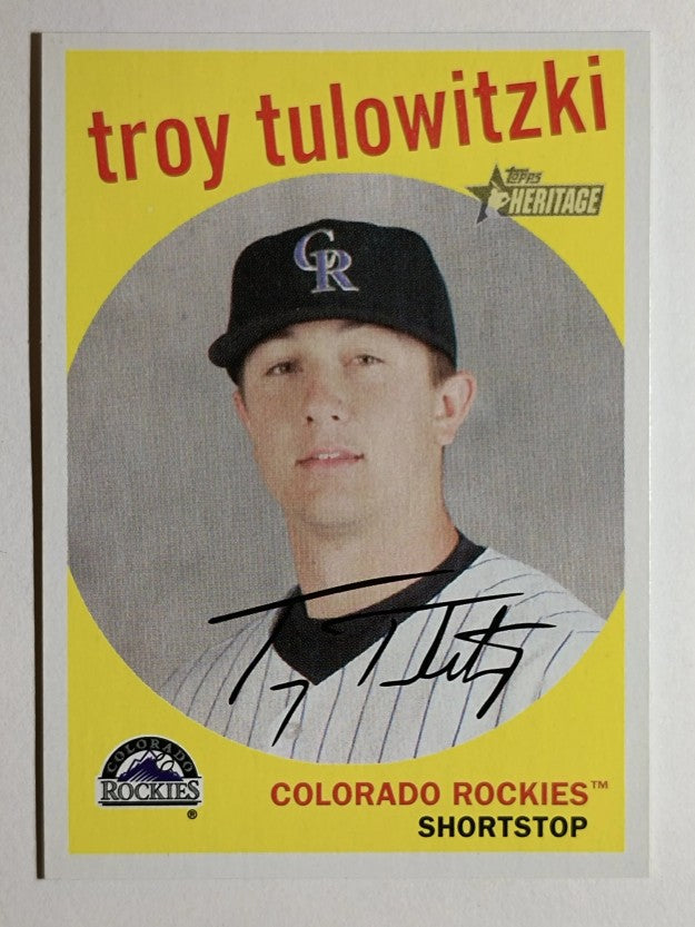 2008 Topps Heritage Black Back #21 Troy Tulowitzki