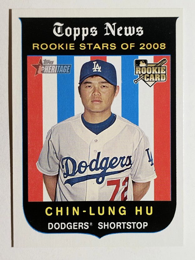 2008 Topps Heritage Black Back #130 Chin-Lung Hu